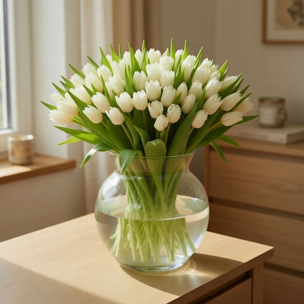 Bouquet 101 white tulips