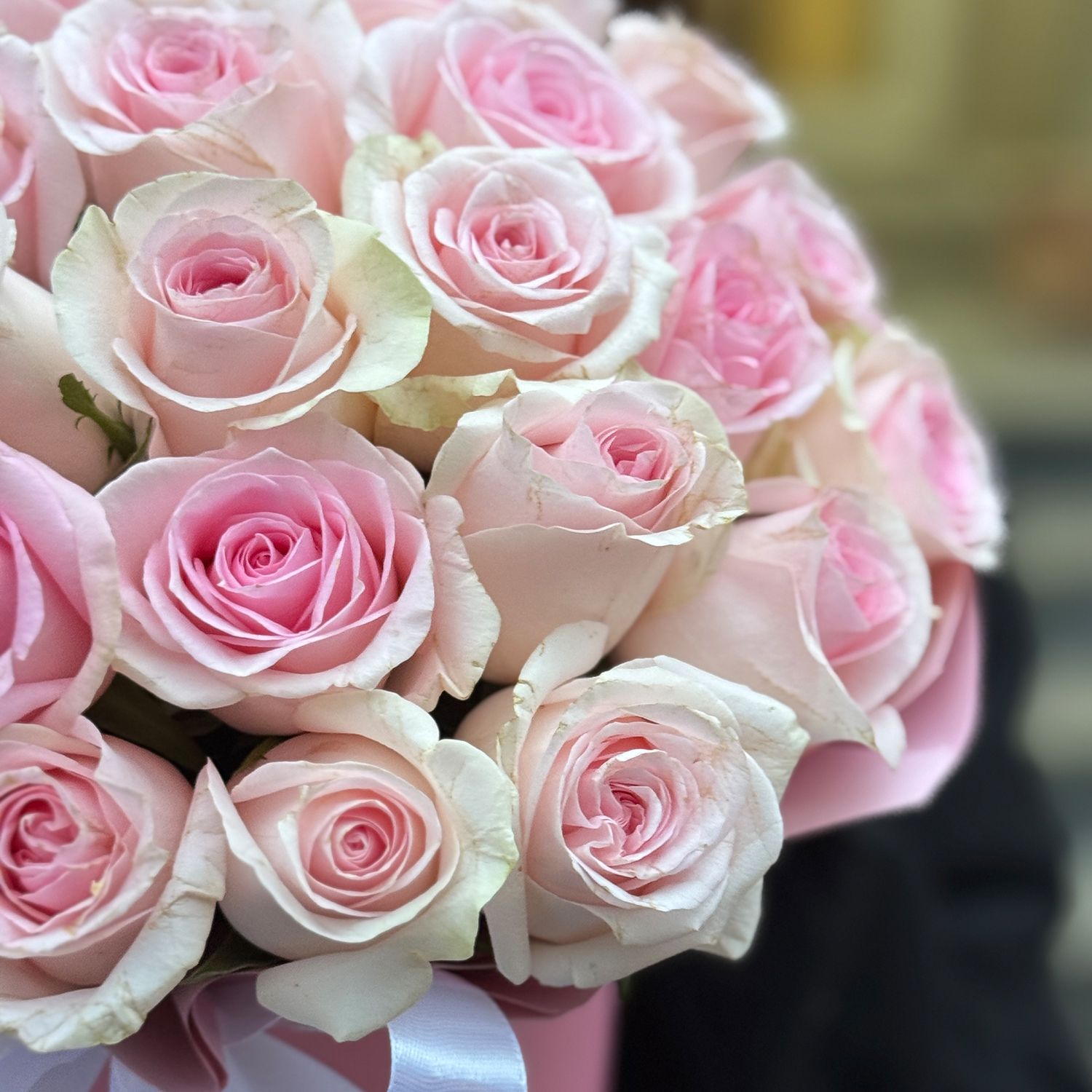 Bouquet Pink roses in a box
