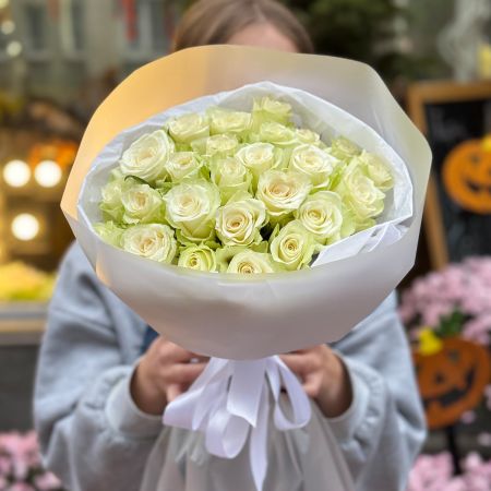 Bouquet  25 white roses Kenia