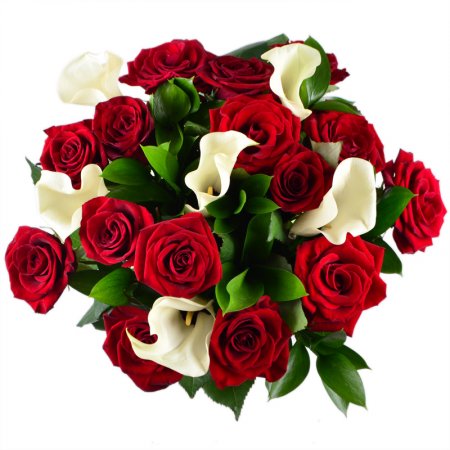 Bouquet of roses and callas - order with worldwide shipping