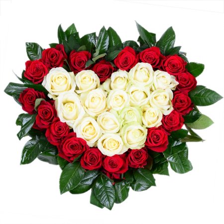 Bouquet Heart with roses + balloon
