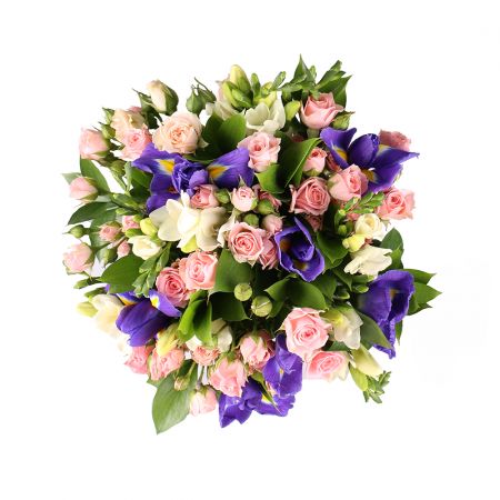 Mild bouquet, bouquet of white freesias