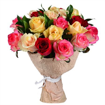 Order bouquet of multicolored roses in our online shop. Delivery!
