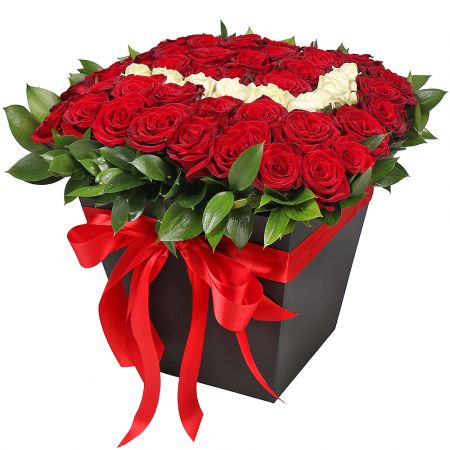 Bouquet Roses in box 'With love'
